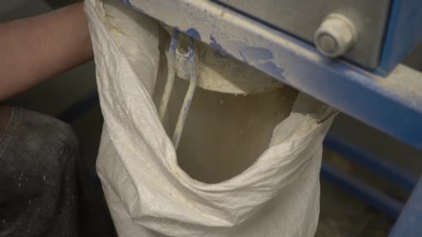 粉砕装置の麦芽ホッパーに醸造麦芽を粉砕するプロセス モルト クラッシング — ストック動画
