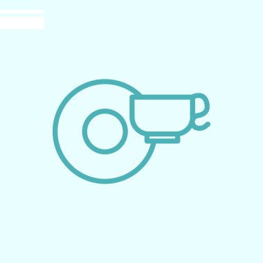 tabak, bardak web simgesi. Vektör çizim 