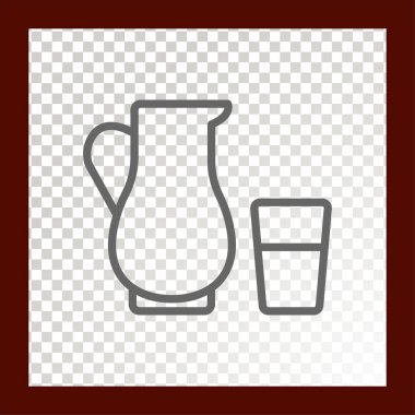 kavanoz ve bardak su web simgesi. vektör çizim.