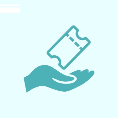 Bilet web simgesi ile ver. Vektör çizim 