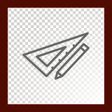 cetvel ve kalem renk web simgesi. vektör çizim