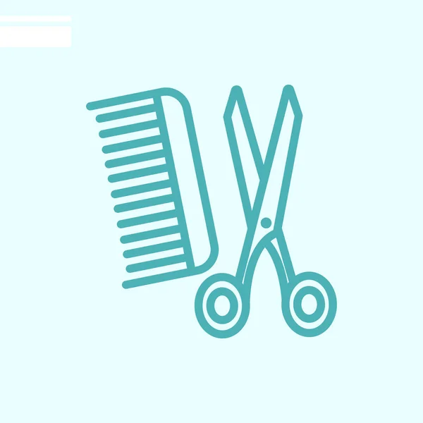 Ciseaux Brosse Cheveux Icône Illustration Vectorielle — Image vectorielle