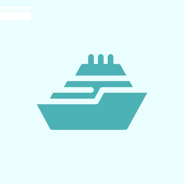 Πλοίο Επίπεδη Εικονίδιο Vector Εικονογράφηση — Διανυσματικό Αρχείο
