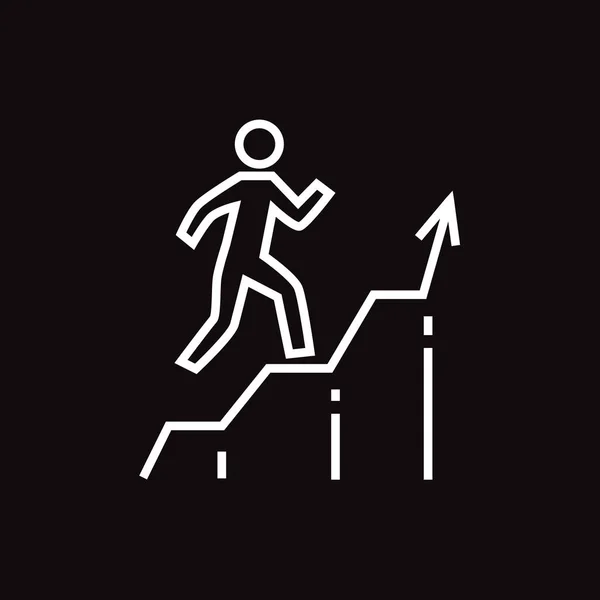 Une personne grimpe sur un graphique d'affaires — Image vectorielle
