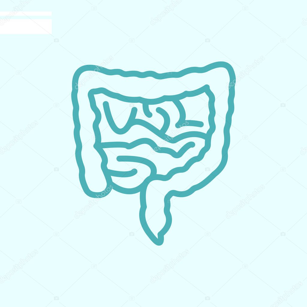 intestines color web icon. vector illustration 