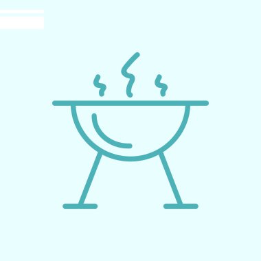 Barbekü web simgesi. Vektör çizim 