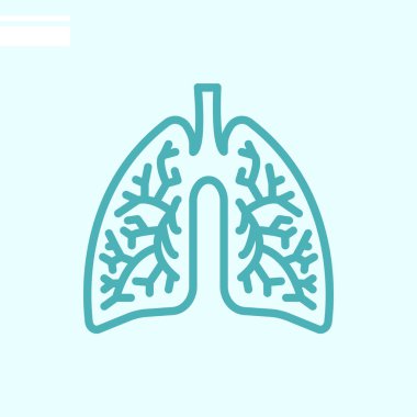 Akciğerler renk web simgesi. vektör çizim