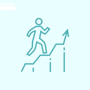 Kişi iş grafikte tırmanıyor