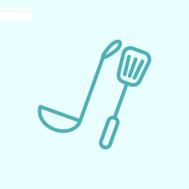 mutfak eşyaları renk web simgesi, vektör çizim.