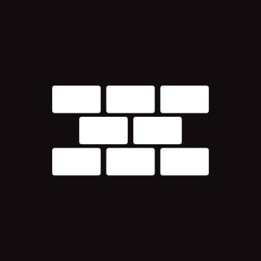 tuğla duvar simgesi, vektör çizimi