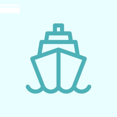 Gemi düz simgesi. Vektör çizim