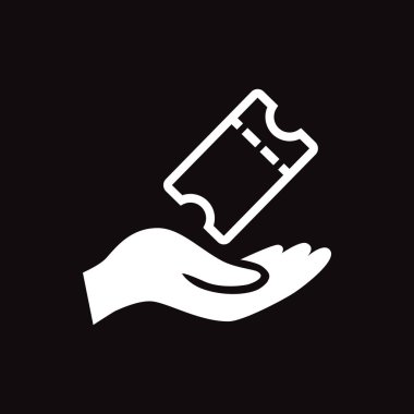 Bilet web simgesi ile ver. Vektör çizim 