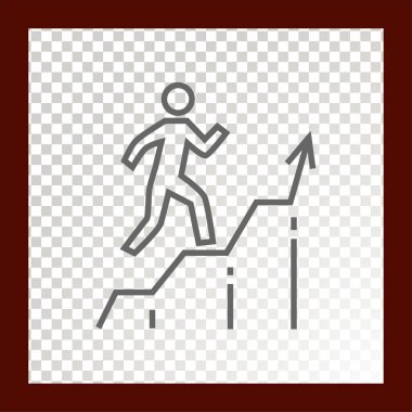 Kişi iş grafikte tırmanıyor