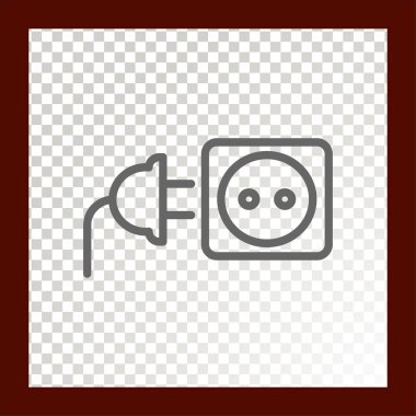 güç soketi web simgesi. Vektör çizim 