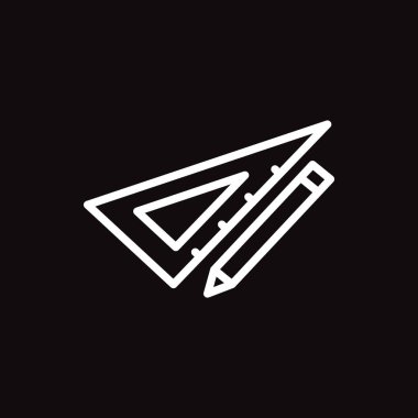 cetvel ve kalem renk web simgesi. vektör çizim