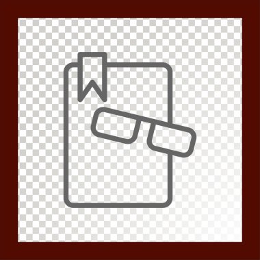 kitap ve gözlük renk web simgesi. vektör çizim