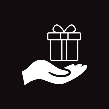 hediye elinde web simgesi. Vektör çizim 