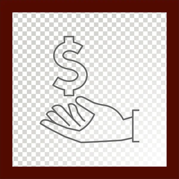 Dollar Hand Het Pictogram Van Het Web Vectorillustratie — Stockvector