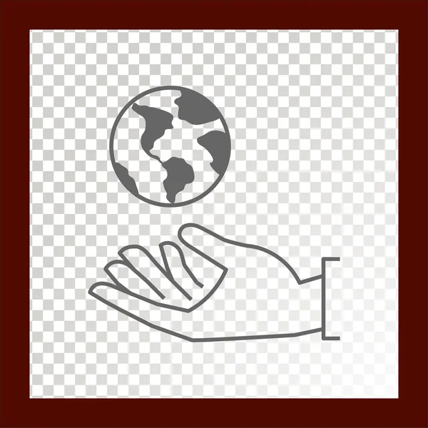 Globus Der Hand Symbol Vektorabbildung — Stockvektor