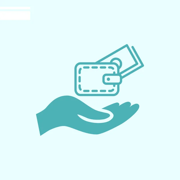 Mano Humana Con Billetera Dinero Ilustración Vectorial — Vector de stock