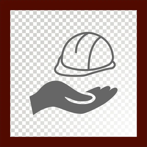 Human Hand Hard Helmet Vector — Stock Vector