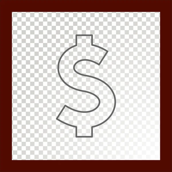 Значок Долара Векторна Ілюстрація Позначеному Фоні — стоковий вектор