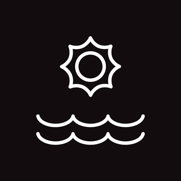 Sol Mar Icono Web Ilustración Vectorial — Vector de stock