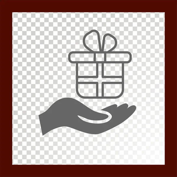 Geschenk Der Hand Web Symbol Vektorillustration — Stockvektor