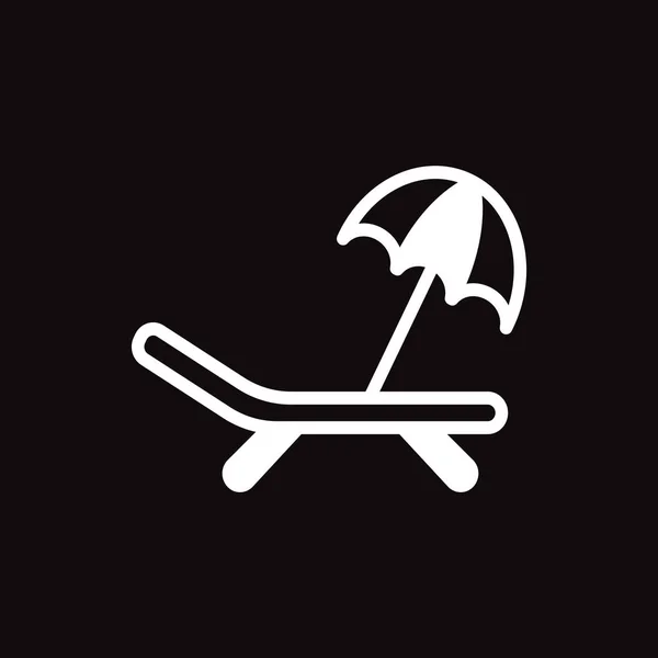 Кресло Пляжа Значок Зонта Векторная Иллюстрация — стоковый вектор