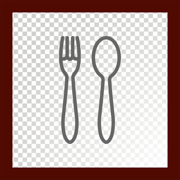 Fork Spoon Web Icon Vector Illustration — Stock Vector