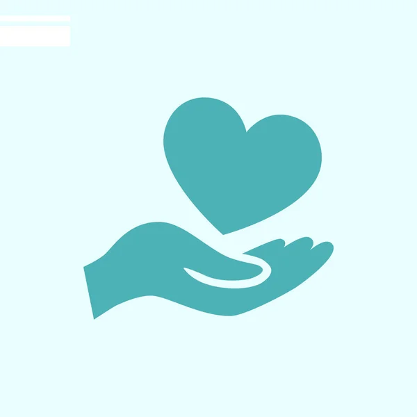Herzen Der Hand Web Symbol Vektorillustration Wohltätigkeitskonzept — Stockvektor