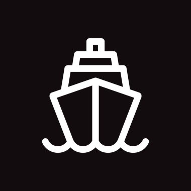 Gemi düz simgesi. Vektör çizim