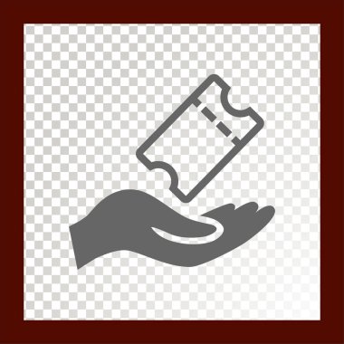 Bilet web simgesi ile ver. Vektör çizim 