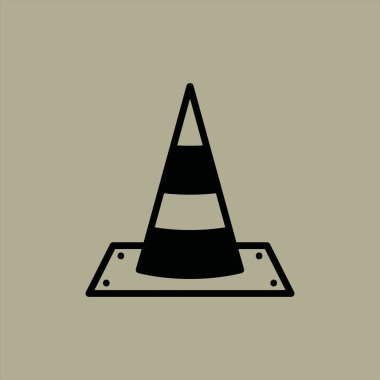 Trafik konisi simgesi vektör çizimi 