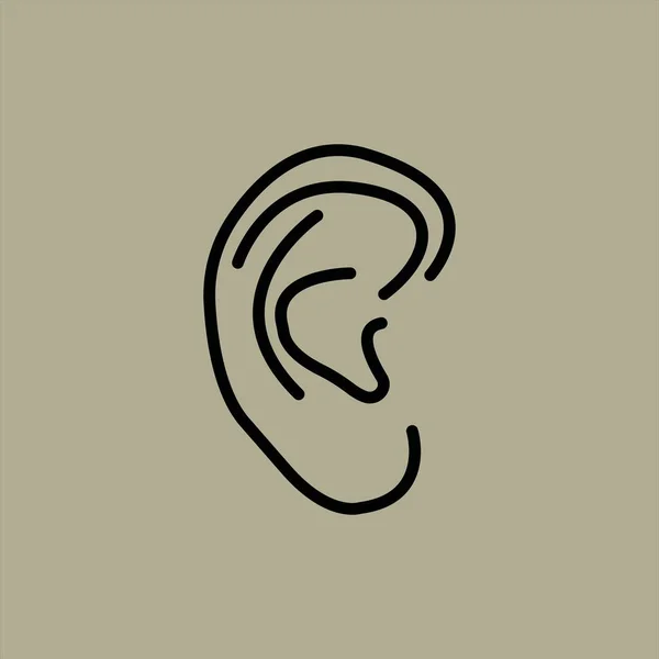 Ear Icon Vector Illustration — Stock Vector