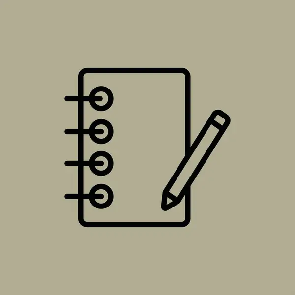 Notizbuch Und Bleistift Icon Vektor Illustration — Stockvektor