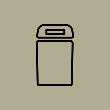 Çöp kutusu simgesi vektör illüstrasyonu 