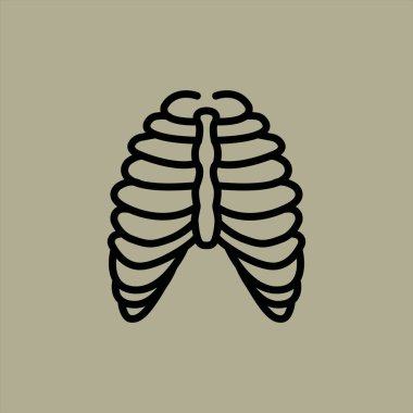 göğüs kemikleri simge vektör çizim 