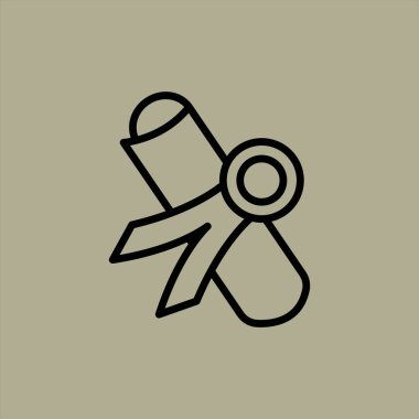 diploma simgesi vektör illüstrasyonu 