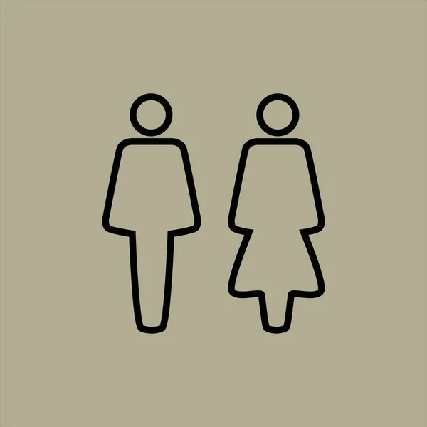 Man Vrouw Pictogram Vector Illustratie — Stockvector