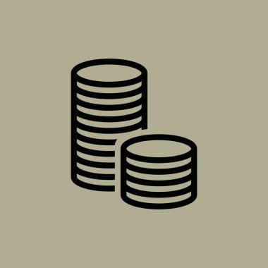 Bozuk paralar ikon vektör illüstrasyonu 