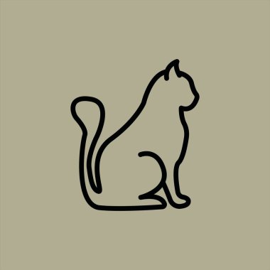 kedi simgesi vektör illüstrasyonu 