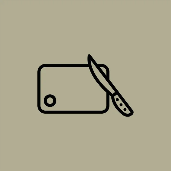 Tablero Cuchillo Icono Vector Ilustración — Vector de stock