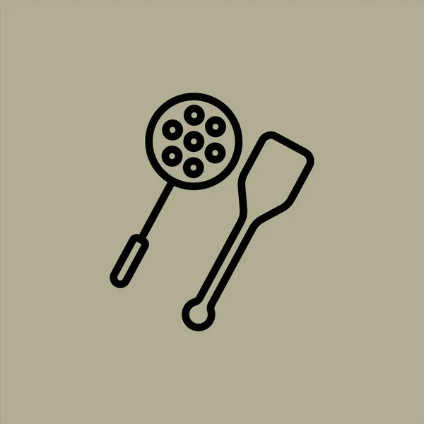 Herramientas Cocina Icono Vector Ilustración — Vector de stock