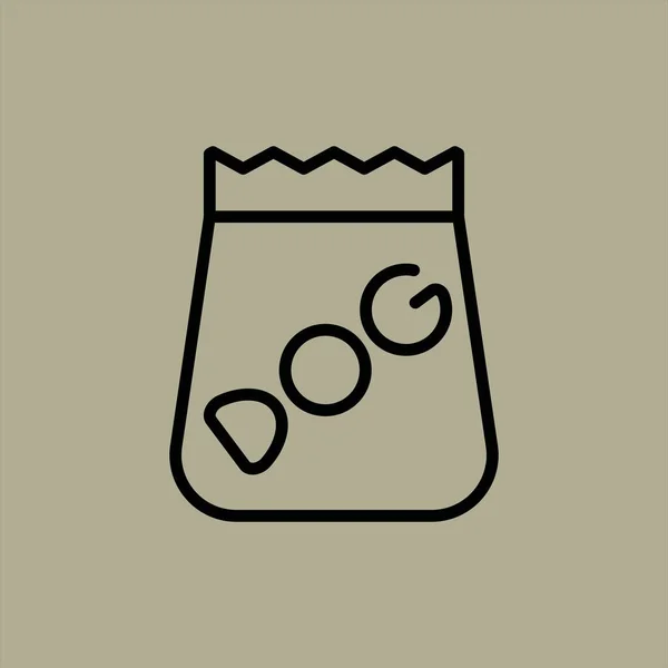 Ilustração Vetor Ícone Alimento Cão —  Vetores de Stock