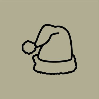 Santa şapka simge vektör çizim 
