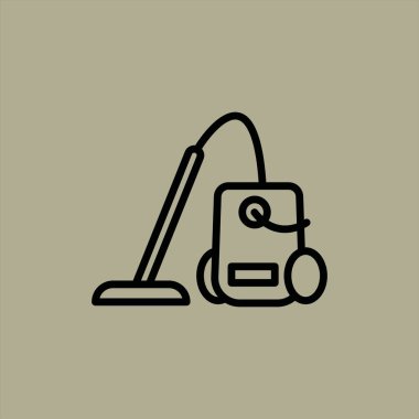 Elektrik süpürgesi ikon vektör illüstrasyonu 