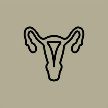 uterus simgesi vektör illüstrasyonu 