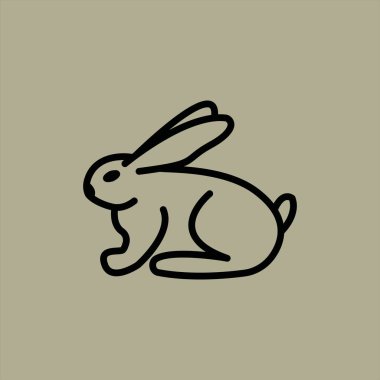 Tavşan simgesi vektör illüstrasyonu 