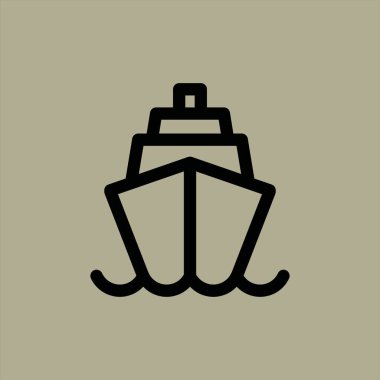 Gemi simgesi vektör illüstrasyonu 